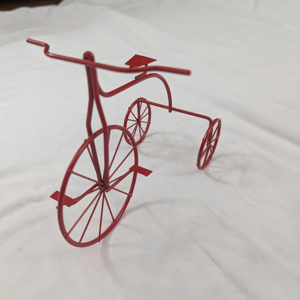 Red Metal Bicycle Decor
